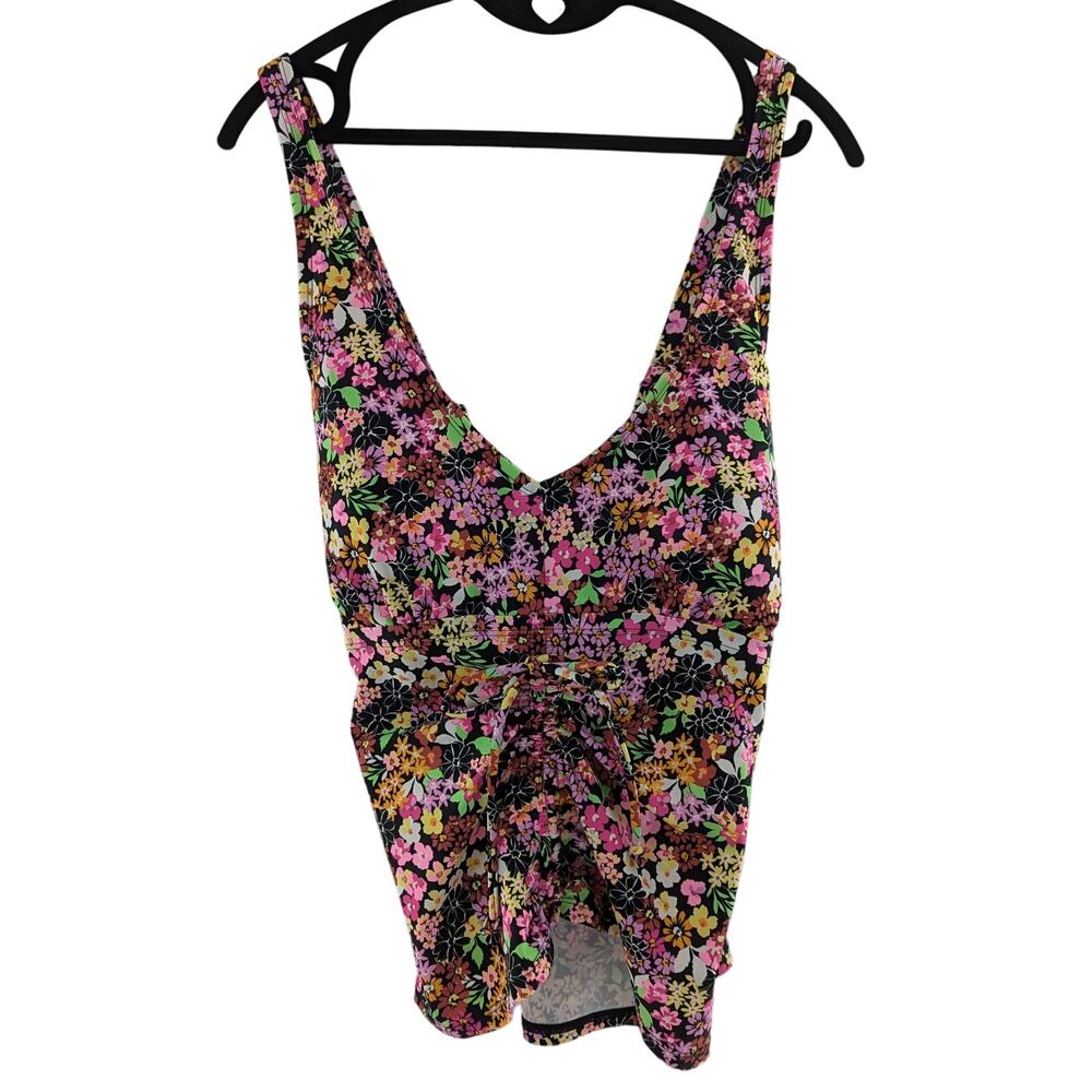 California Waves Swim Halter Tankini Top Ditsy Pluse Size 1 - Picture 6 of 13